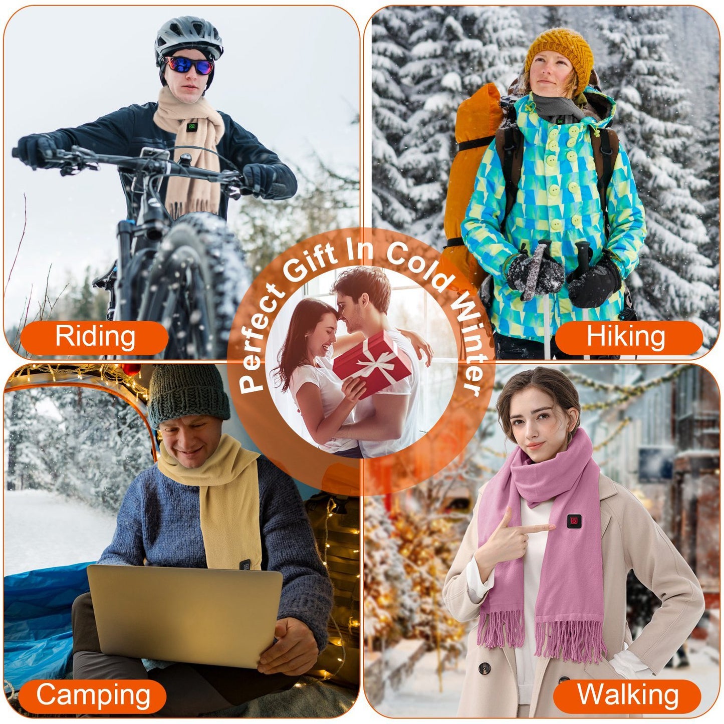 Heated Scarf Pro™ – USB Electric Heated Scarf with 3 Heat Settings & Ultra-Soft Fabric