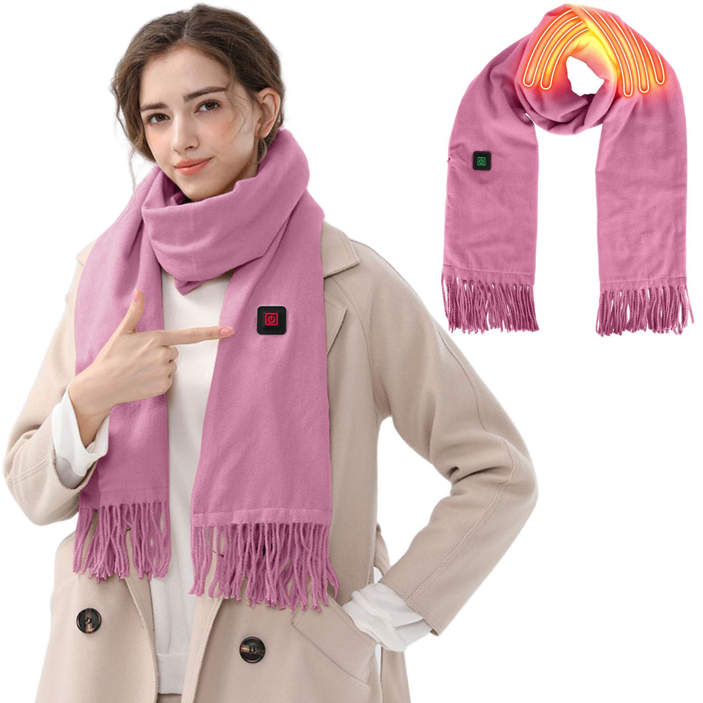 Heated Scarf Pro™ – USB Electric Heated Scarf with 3 Heat Settings & Ultra-Soft Fabric