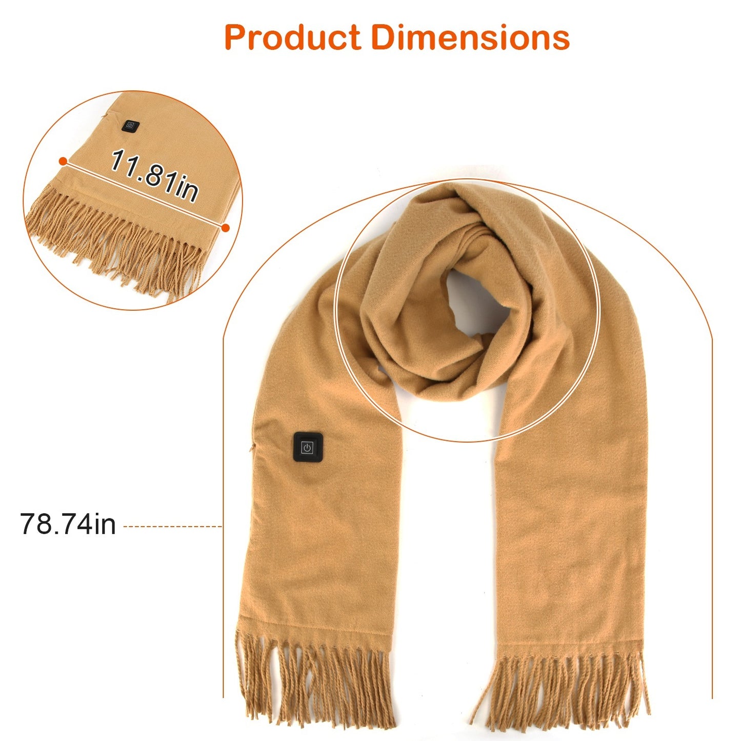 Heated Scarf Pro™ – USB Electric Heated Scarf with 3 Heat Settings & Ultra-Soft Fabric